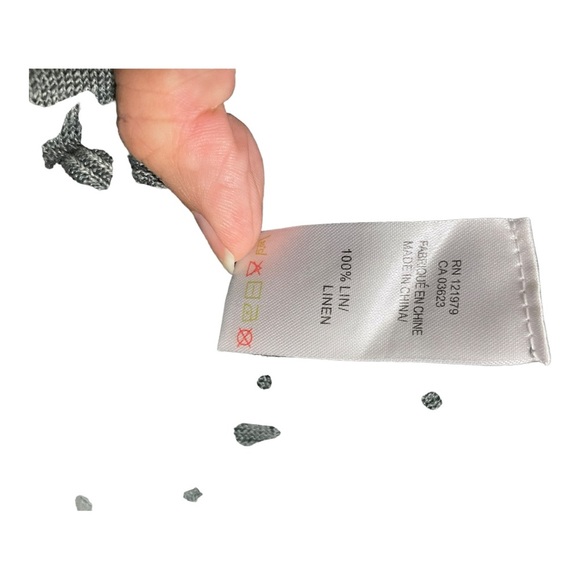 Projek Raw mens linen sweater double V-neck grey insert collar light green large - Picture 8 of 8